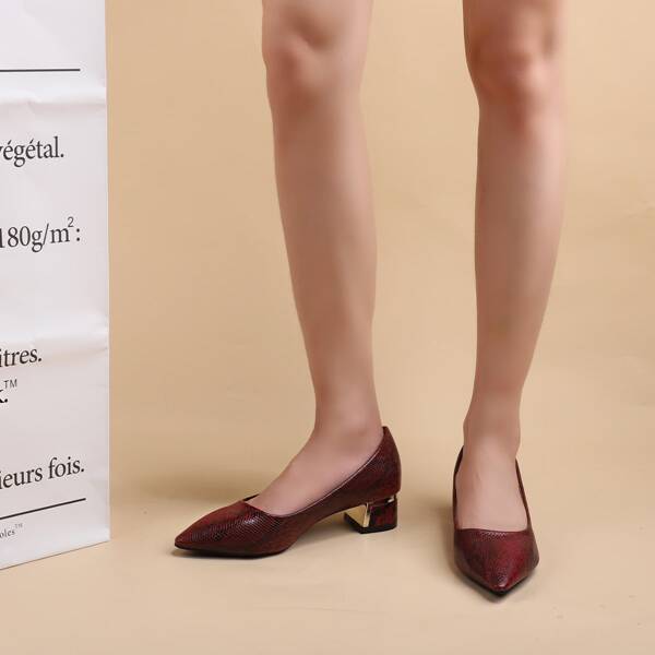 

Snakeskin Pattern Court Pumps, Multicolor
