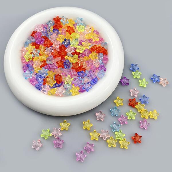 

200pcs Star Bead DIY Jewelry Accessory, Multicolor