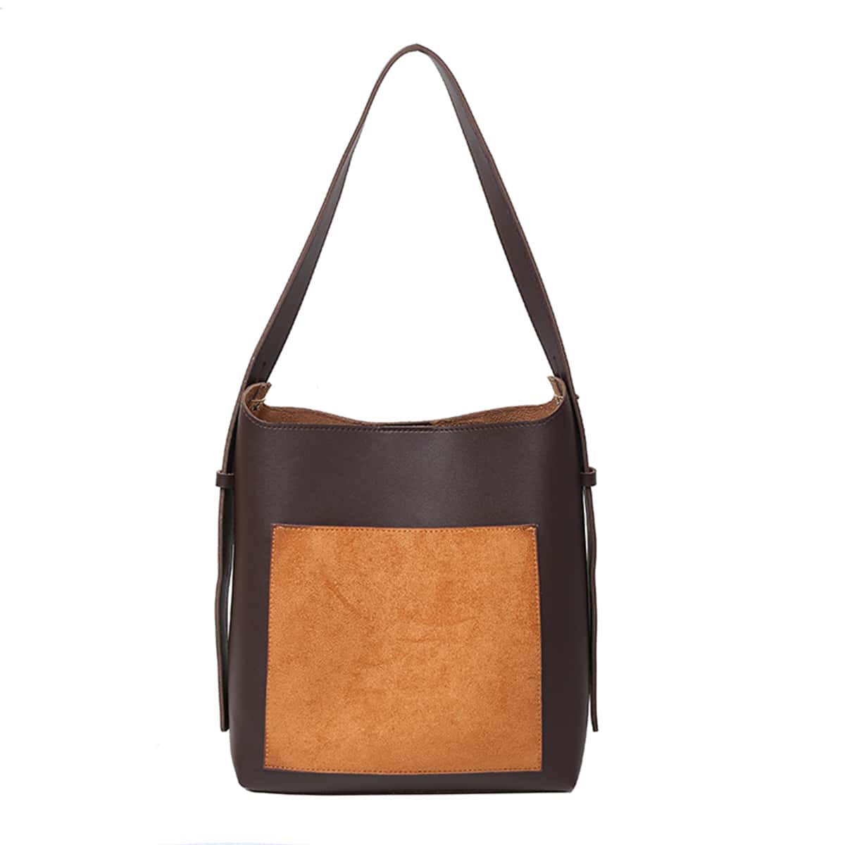 

Two Tone Shoulder Bag, Coffee brown