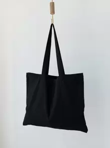 Large Capacity Shopper Bag 1pc Men's Handbags Canvas Tote Bags Reusable Grocery High Capacity Shopping Bag Best Personalized Gifts For Women,Mom & Girlfriends,School Bag,Large Capacity,Portable,Classic Casual,For Teen Girls Women College Students,White-Collar Workers,Perfect For Work,Back To School,Middle School,High School,College,Vacation, Tote Bag Large, Best Fall Inspo Ideas, Literary School Bag & Book Bag For Women Or Students, Perfect For Books, Shopping, Back To School And More, School Supplies, School Handbag, School Tote Bag, School Bookbag, Back To School Bags, Waterproof, Lightweight, Foldable, Suitable For Teen Girls Women College Students, Teacher, Perfect For Back To School, First Day Of School, Middle School, High School , Teacher Gift - Black - View 4