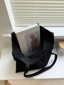 Large Capacity Shopper Bag 1pc Men's Handbags Canvas Tote Bags Reusable Grocery High Capacity Shopping Bag Best Personalized Gifts For Women,Mom & Girlfriends,School Bag,Large Capacity,Portable,Classic Casual,For Teen Girls Women College Students,White-Collar Workers,Perfect For Work,Back To School,Middle School,High School,College,Vacation, Tote Bag Large, Best Fall Inspo Ideas, Literary School Bag & Book Bag For Women Or Students, Perfect For Books, Shopping, Back To School And More, School Supplies, School Handbag, School Tote Bag, School Bookbag, Back To School Bags, Waterproof, Lightweight, Foldable, Suitable For Teen Girls Women College Students, Teacher, Perfect For Back To School, First Day Of School, Middle School, High School , Teacher Gift - Black - View 6