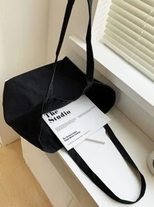 Large Capacity Shopper Bag 1pc Men's Handbags Canvas Tote Bags Reusable Grocery High Capacity Shopping Bag Best Personalized Gifts For Women,Mom & Girlfriends,School Bag,Large Capacity,Portable,Classic Casual,For Teen Girls Women College Students,White-Collar Workers,Perfect For Work,Back To School,Middle School,High School,College,Vacation, Tote Bag Large, Best Fall Inspo Ideas, Literary School Bag & Book Bag For Women Or Students, Perfect For Books, Shopping, Back To School And More, School Supplies, School Handbag, School Tote Bag, School Bookbag, Back To School Bags, Waterproof, Lightweight, Foldable, Suitable For Teen Girls Women College Students, Teacher, Perfect For Back To School, First Day Of School, Middle School, High School , Teacher Gift - Black - View 5