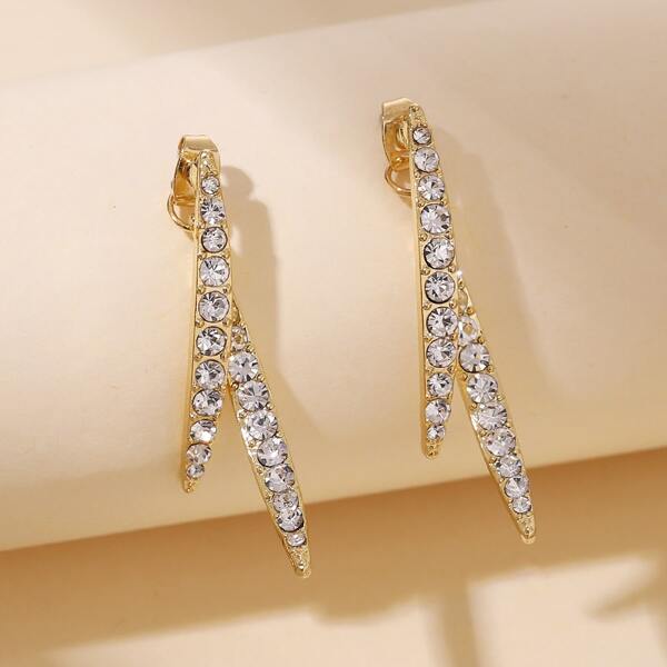 

Rhinestone Decor Earring Jackets, Gold