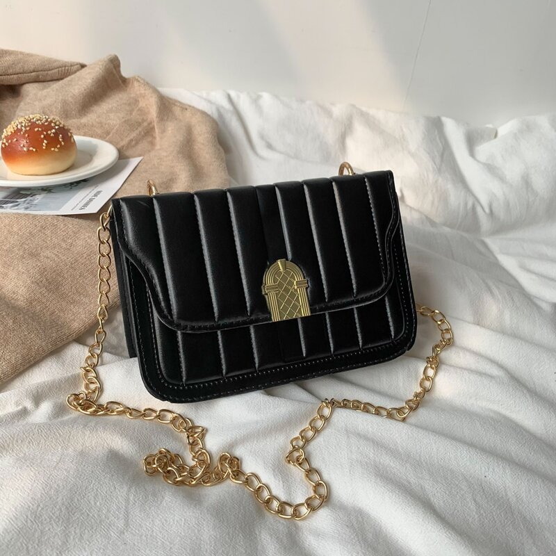 

Quilted Flap Shoulder Bag, Black