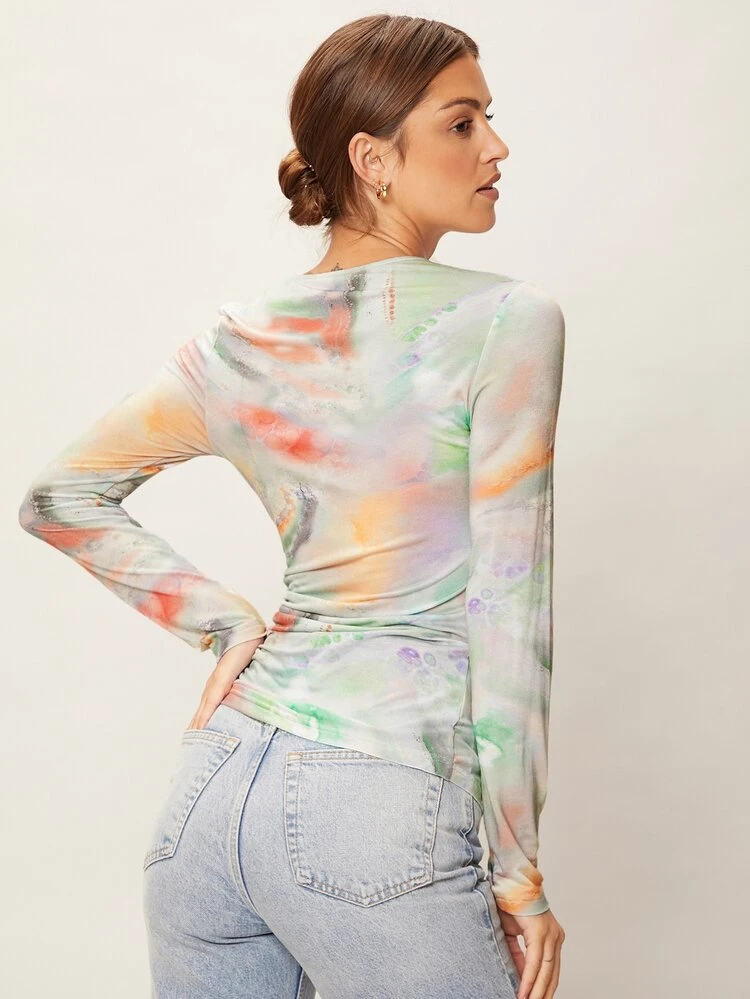 Tie-Dye Drawstring T-Shirt