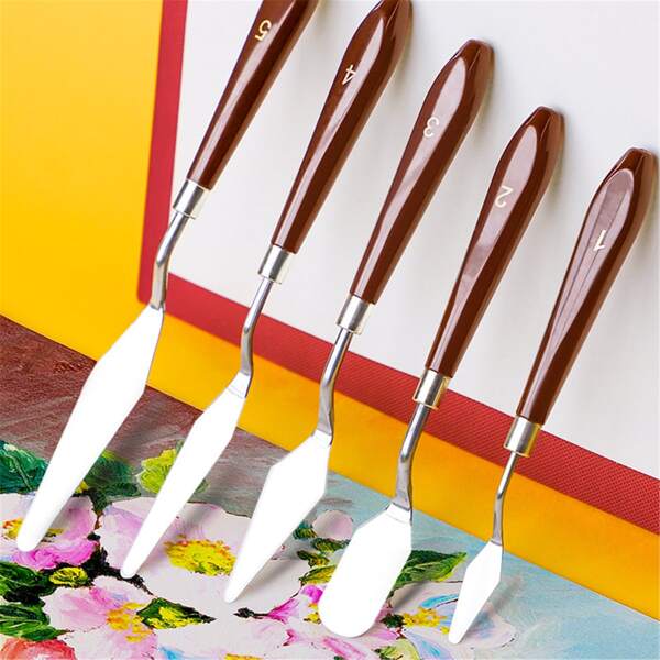 

5pcs Oil Pastel Scraper, Maroon