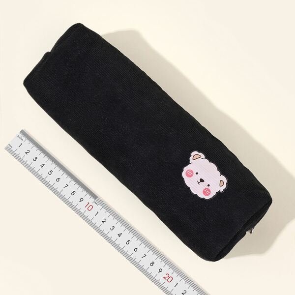 

Bear Print Pencil Bag, Black