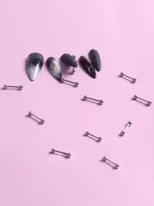 TSZS 10 件装美甲装饰 DIY 指甲饰品 指甲宝石 美甲用品 指甲 - 灰色 - 查看 2