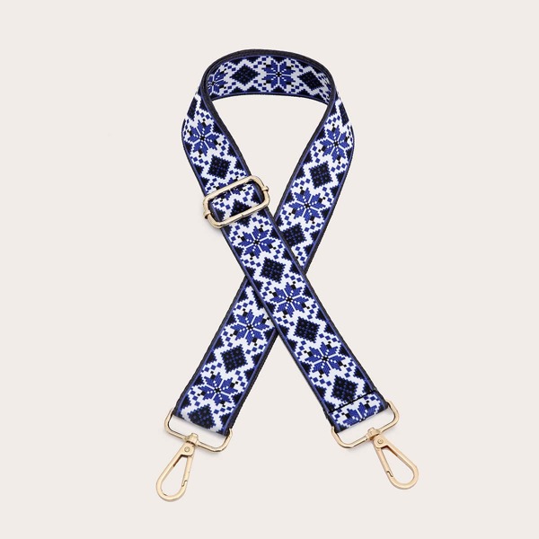 

Colorblock Floral Pattern Bag Strap, Blue