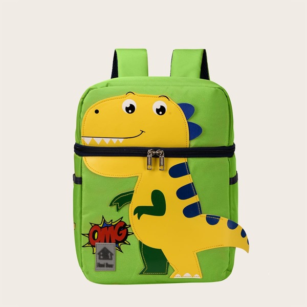 

Kids Cartoon Graphic Zip Front Backpack, Green