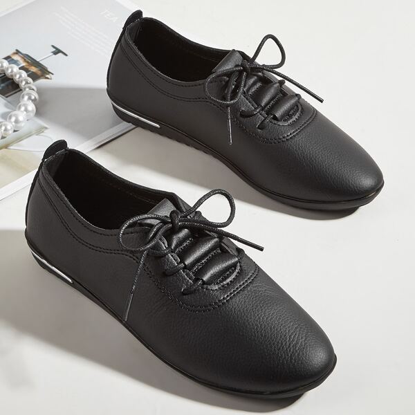 

Lace-up Front Oxford Shoes, Black