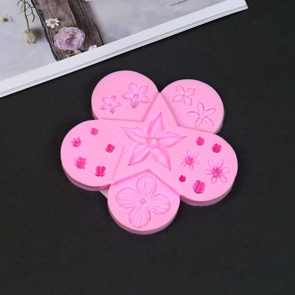 

1pc Flower Shaped Silicone Mold, Pink