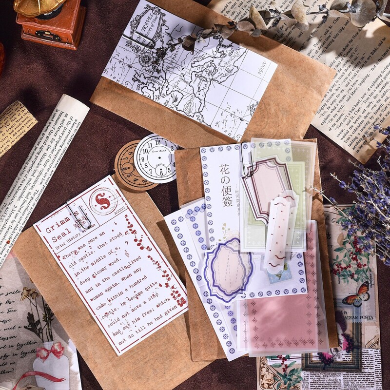 

1pack Vintage Pattern Random Sticker, Multicolor