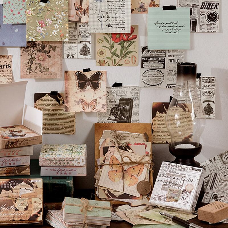 

1pack Vintage Pattern Random Sticker, Multicolor