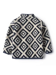 小男童絨毛內襯幾何印花夾克 - 彩色 - 查看 2