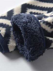 小男童絨毛內襯幾何印花夾克 - 彩色 - 查看 4