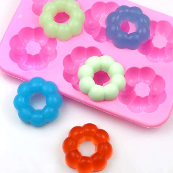 

1pc Donut Design Silicone Mold, Pink
