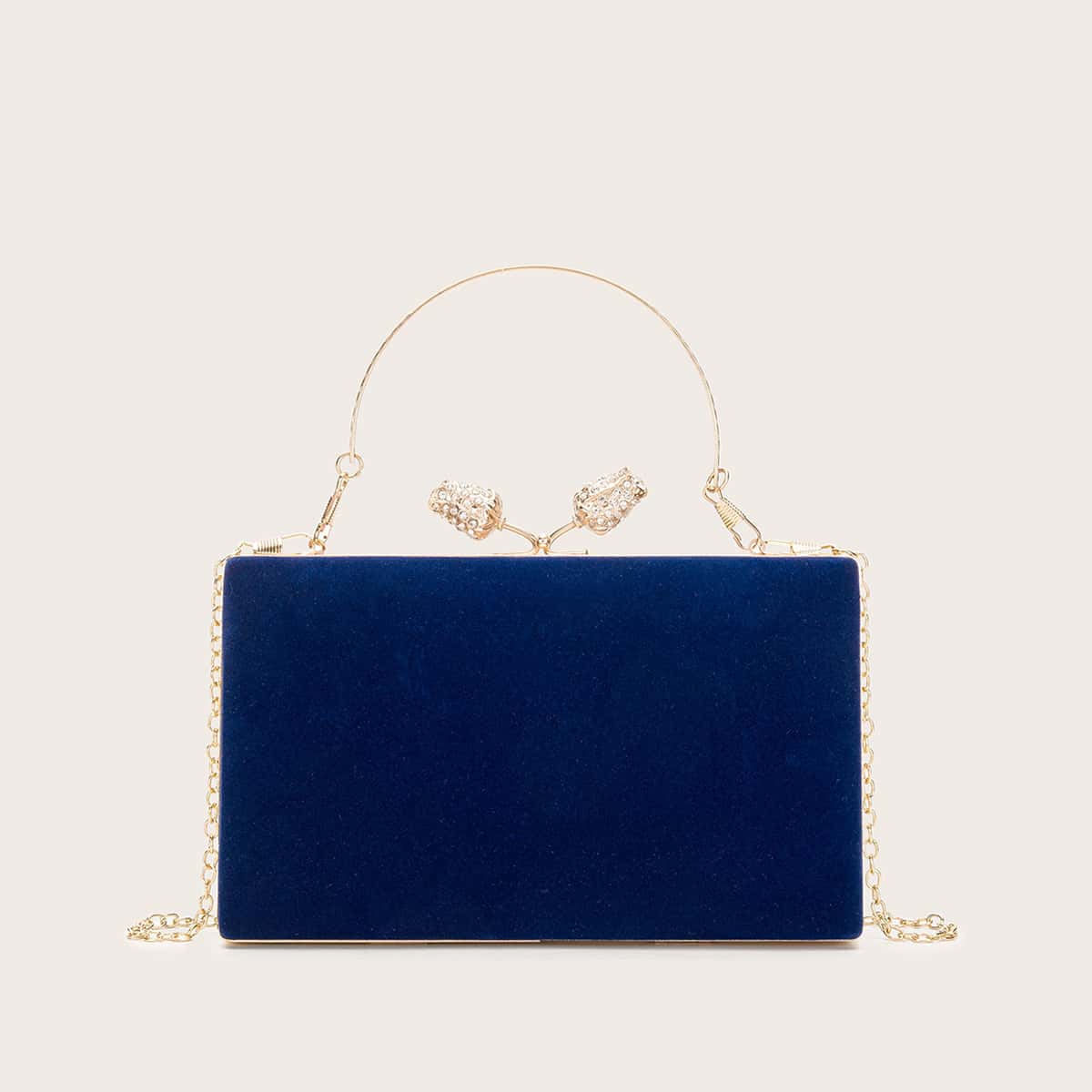 Сумка-клатч на цепочке со стразами