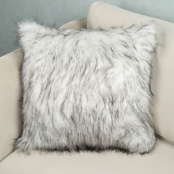 

Plush Cushion Cover Without Filler, Black and white