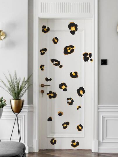 Leopard Print Wall Sticker, Stickers, Wall Decal, Vinyl Decal For Home Decorations, Spring Decoration Items Refresh Your Home, Rama Decoration Stickers Gifts Birthday Graduation