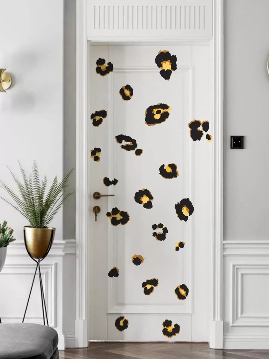 Leopard Print Wall Sticker, Stickers, Wall Decal, Vinyl Decal For Home Decorations, Spring Decoration Items Refresh Your Home, Rama Decoration Stickers Gifts Birthday Graduation - Multicolor - View 1