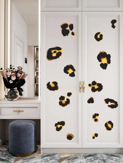 Leopard Print Wall Sticker, Stickers, Wall Decal, Vinyl Decal For Home Decorations, Spring Decoration Items Refresh Your Home, Rama Decoration Stickers Gifts Birthday Graduation