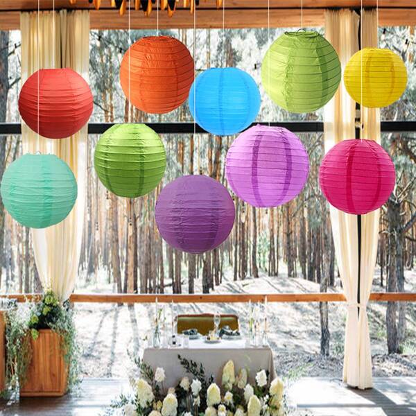 

10pcs Paper Decorative Lantern, Multicolor