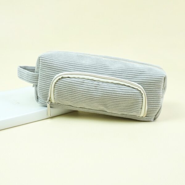 

1pc Plain Pencil Bag, Light grey
