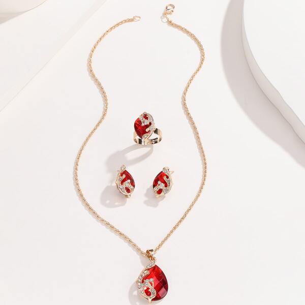 

4pcs Gemstone Jewelry Set, Multicolor