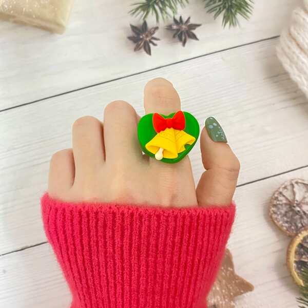 

Christmas Bell Detail Ring, Multicolor