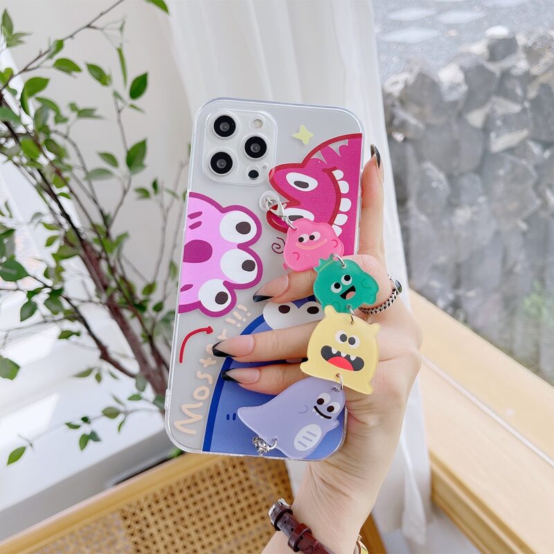 

Cartoon Graphic Phone Case With Hand Strap, Multicolor