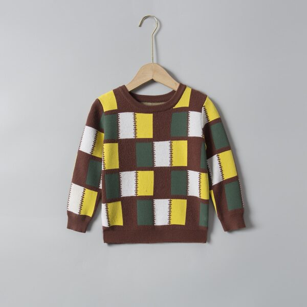 

Toddler Boys Plaid Pattern Sweater, Multicolor