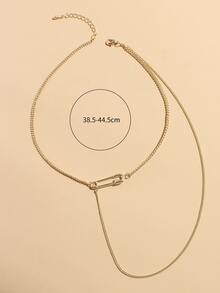 Collar con diseño de pin de seguridad - Amarillo Oro - Ver 2