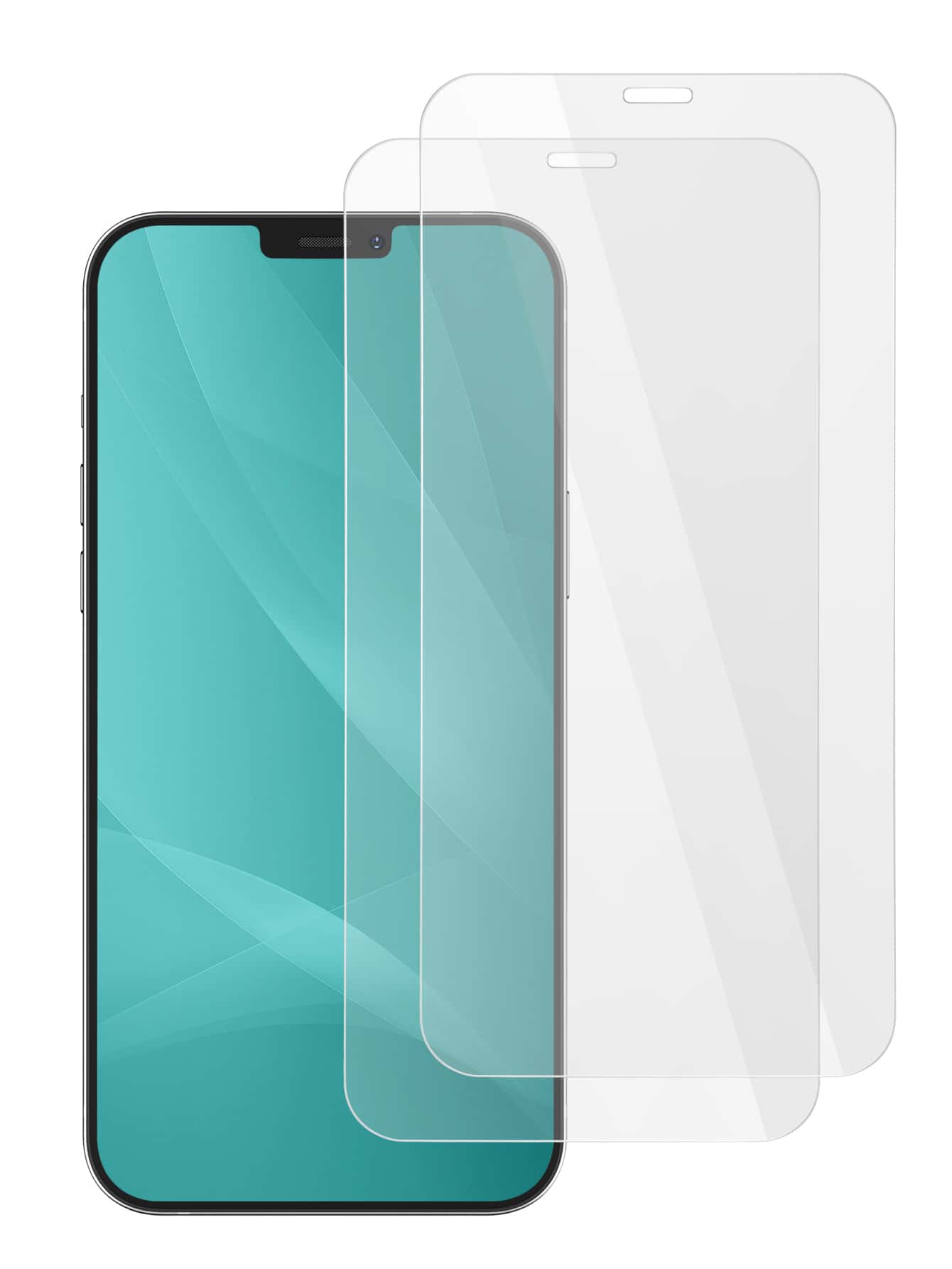 2pcs Aluminum Alloy Anti-Scratch Anti-Fingerprint Tempered Glass Screen Protector Compatible With Apple IPhone 6 To IPhone 16 Pro Max Models, 6.1 Inch - Clear - View 1