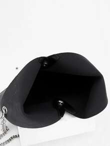 Bolso bandolera con cadena con textura - Negro - Ver 7