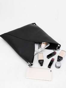 Bolso bandolera con cadena con textura - Negro - Ver 8