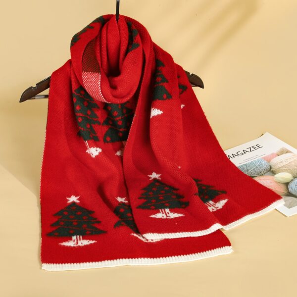 

Christmas Tree Print Scarf, Red
