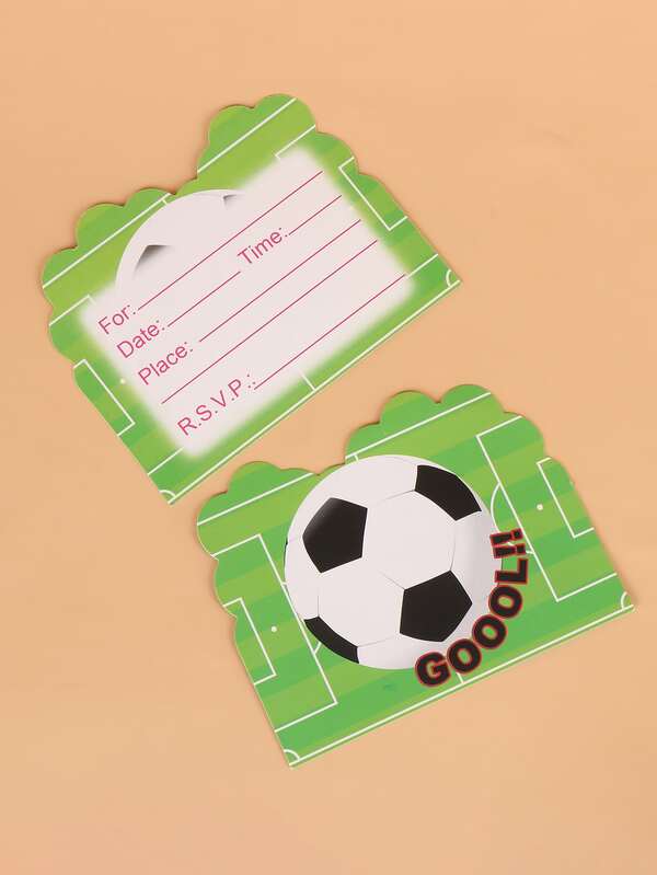 10 Pieces Invitation A Imprime Football Mode En Ligne Shein France