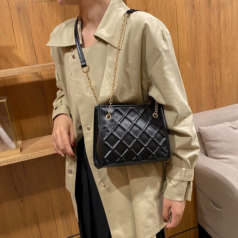 

Embossed Shoulder Bag, Black