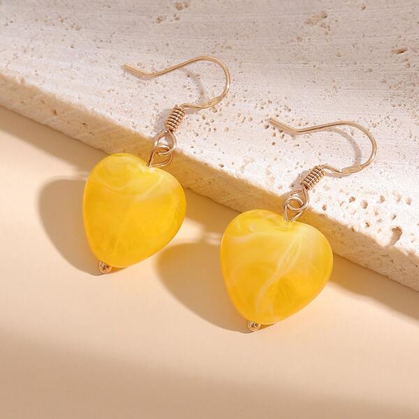 

Resin Decor Earrings, Yellow