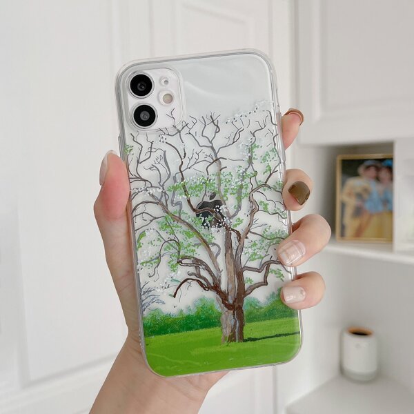 

Tree Pattern Clear Phone Case, Multicolor