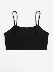 ROMWE PUNK Plus Skeleton Finger Print Crop Cami Top - Black - View 2