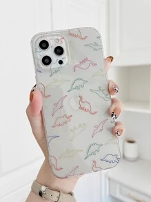 Dinosaur Painted Clear Phone Case - Multicolor - View 1