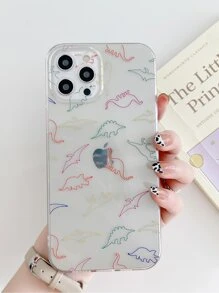 Dinosaur Painted Clear Phone Case - Multicolor - View 2