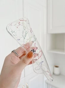 Dinosaur Painted Clear Phone Case - Multicolor - View 4