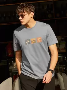 Tops Nam Nhiệt đới Giải trí - Màu Xám nhạt - Xem 4