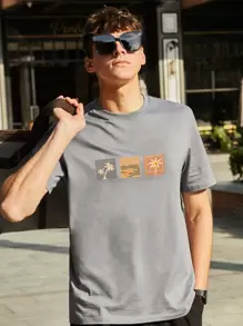 Tops Nam Nhiệt đới Giải trí - Màu Xám nhạt - Xem 5