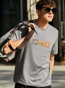 Tops Nam Nhiệt đới Giải trí - Màu Xám nhạt - Xem 6