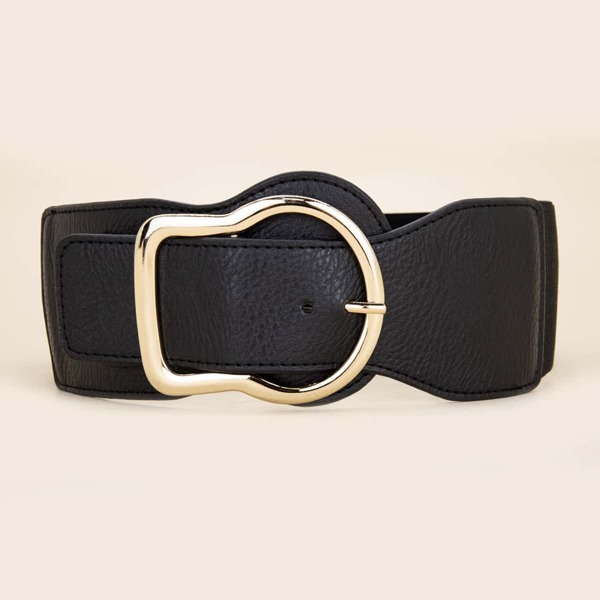 

Metal Wide Belt, Black