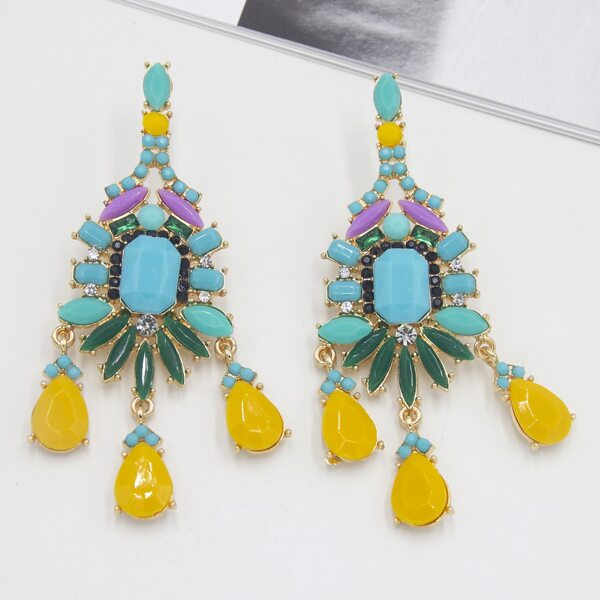 

Water Drop Charm Earrings, Multicolor